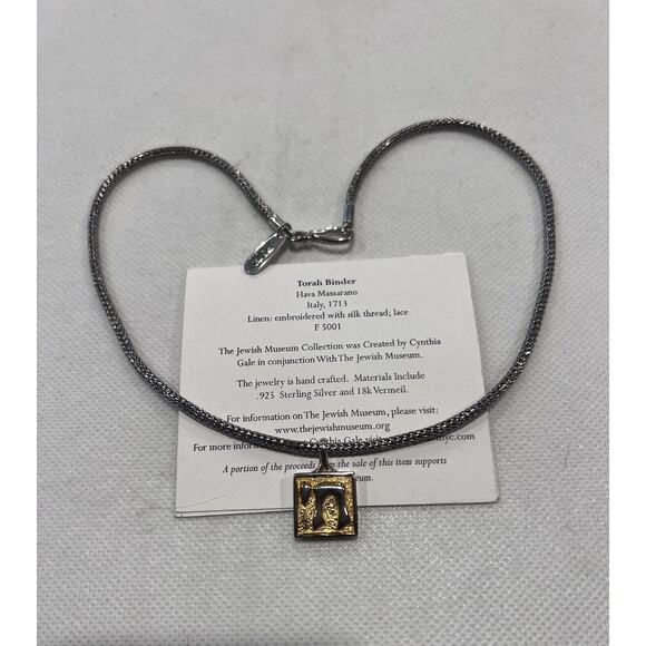 Chai Silver 18k Vermeil Rare Jewish Museum Cynthia Gale Necklace - Picture 6 of 7